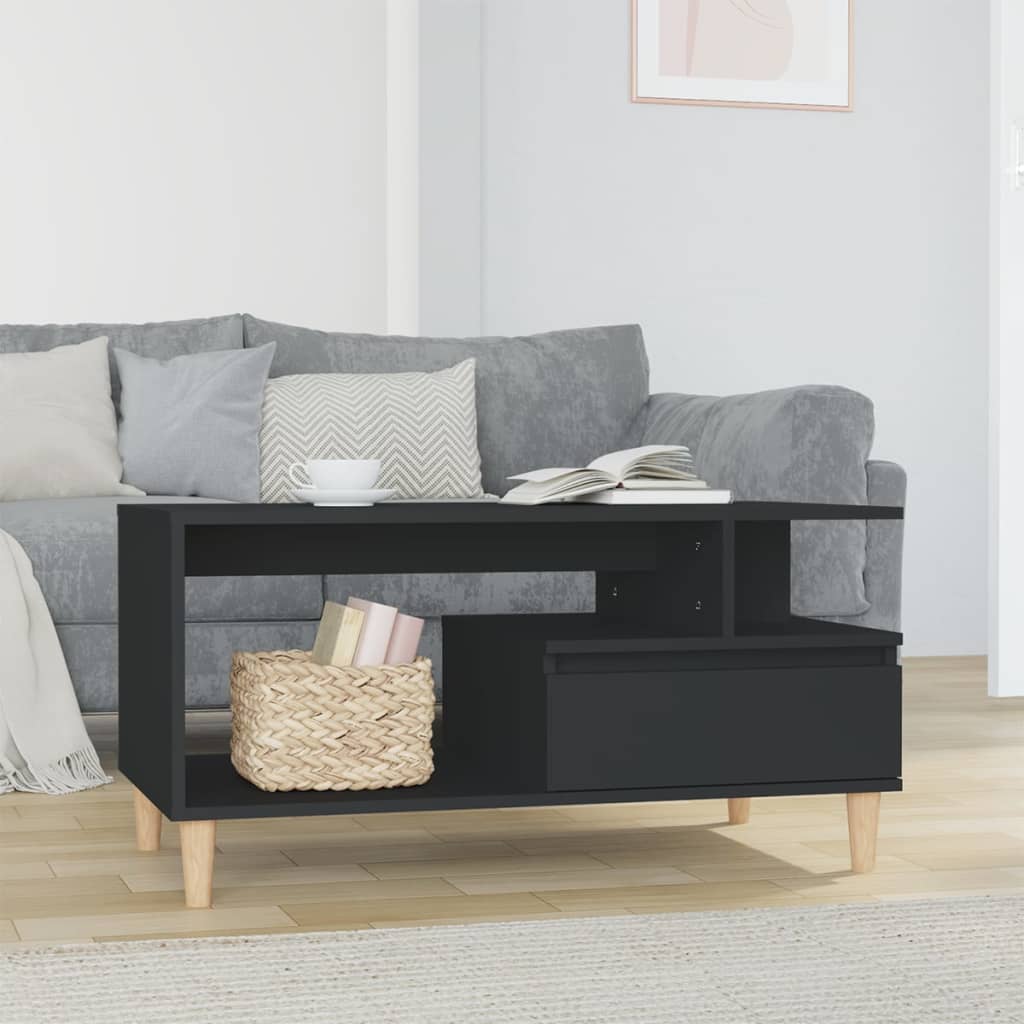 Coffee Table, Black 90x49x45 Cm, Wood-based Material