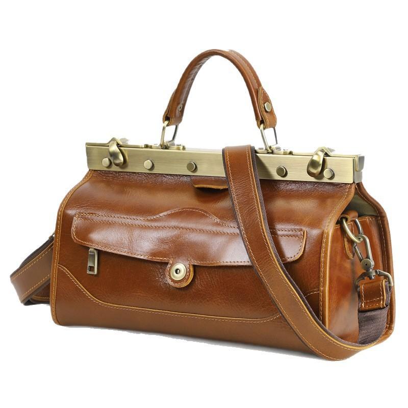 Full Grain Tree Lamb Cowhide Multi Layered Women's Handbag High-end Hardware Lock Genuine Leather Crossbody Bag