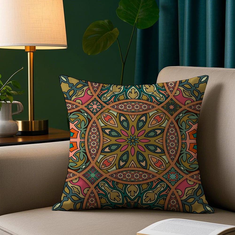 Bohemian Ethnic Decorative Pillow Case Short Plush Print Cushion Cover Square Throw Pillow Covers Sofa Home Decor
