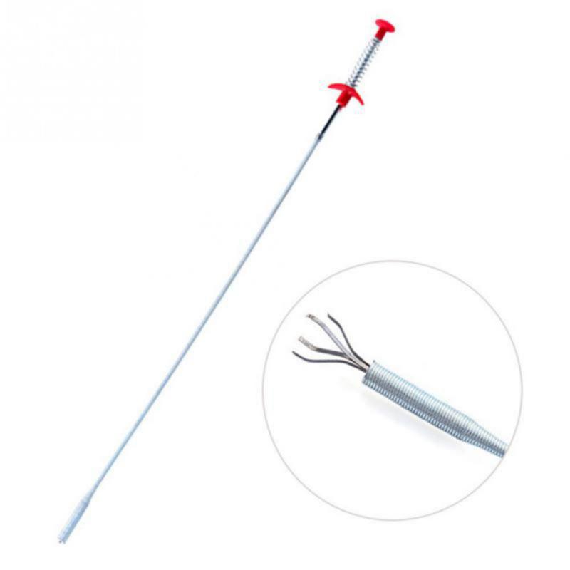 60cm Drain Cleaner Kitchen Cleaning Tools Plumbers Snake Pipeline Dredge Sink Hair Brush Cleaner Bend Sink Tool with Spring Claw