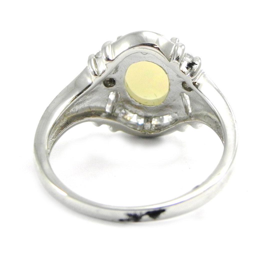 Inel de argint 'Goddess Opal' Argint alb (rodiu) - 14x12 mm