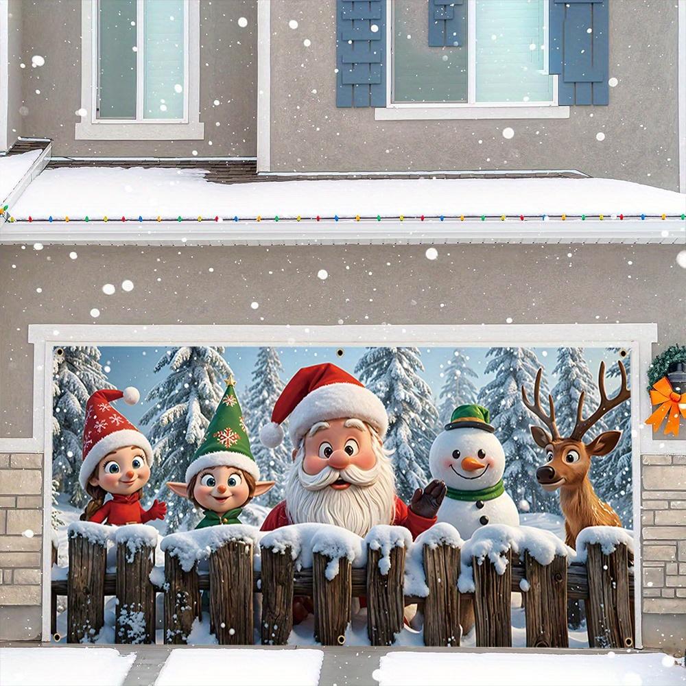 VIKAMA Christmas Winter Holiday Santa Claus Banner Christmas Banner Illustrated Design Festive Decor For Family Holiday Party