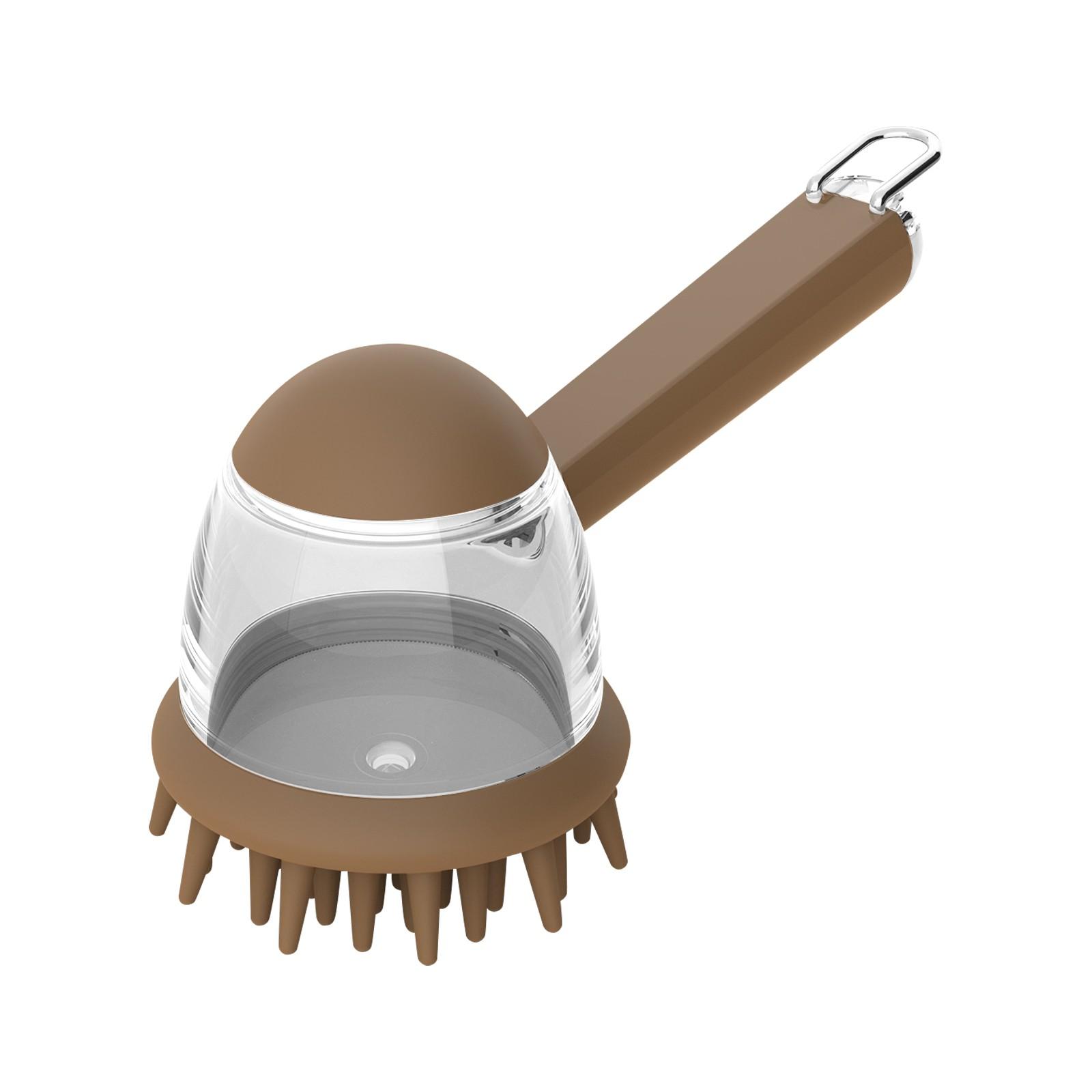 

Щетка для купания домашних животных, щетка для душа и массажа, расческа для вычесывания шерсти и инструмент для намыливания, щетка для груминга против вьющихся волос для ванн One Size кофейный