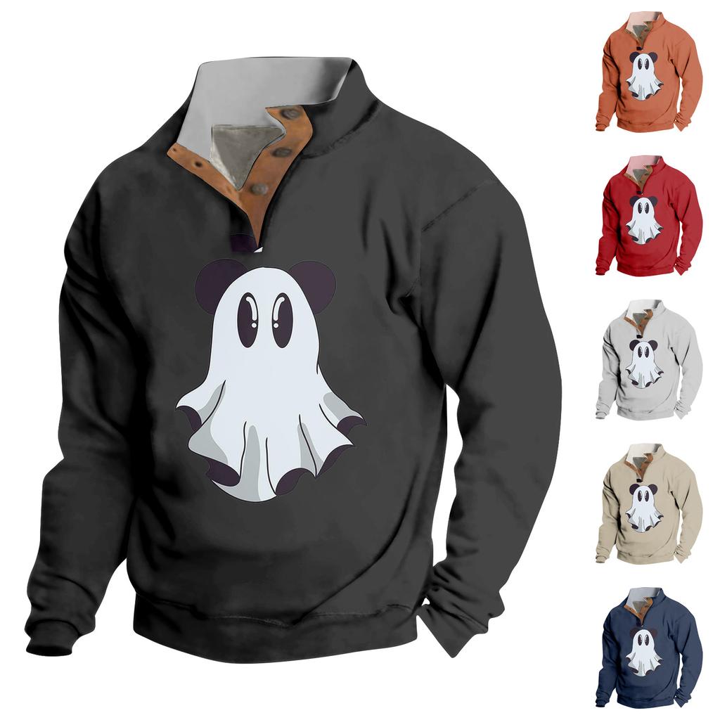 Spring And Autumn Men's Standing Collar Sweatshirt Is Outdoor Casual Sweaters Tops