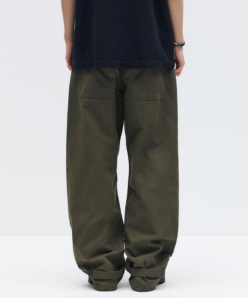 MAISON MINED Parachute Velcro Pants Khaki