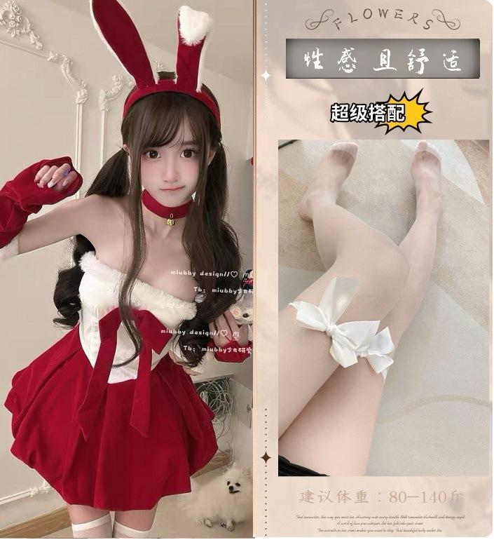 Sex Underwear Christmas Robe Korean Velvet Bunny Cosplay Dress Uniform European and American Models