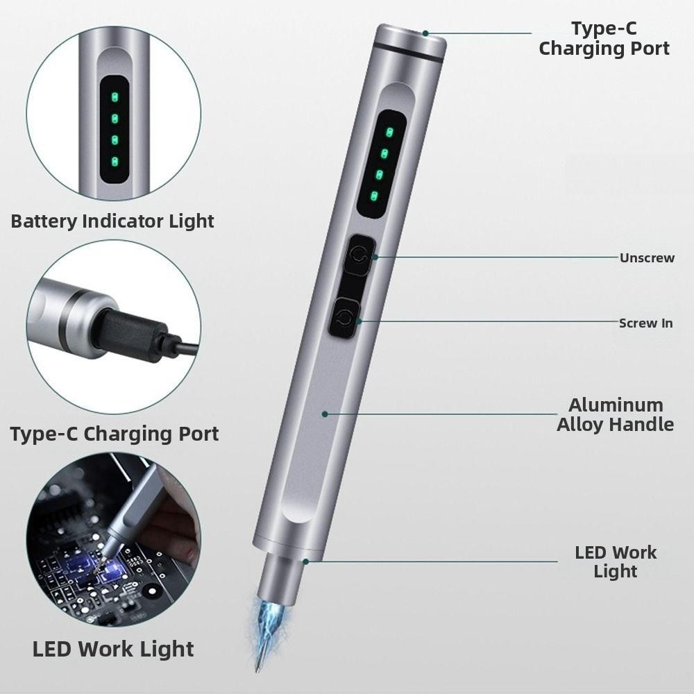 50-in-1 Electric Screwdriver Set with 48 Magnetic Bits Type-C Electric Tool Kit Quiet Sound Fast Charging Cordless Screwdriver