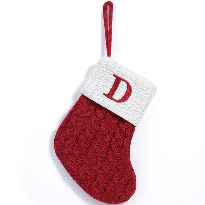 Christmas Beautiful Christmas Stockings Gift Bags Letters Candy Bag Decorations Red