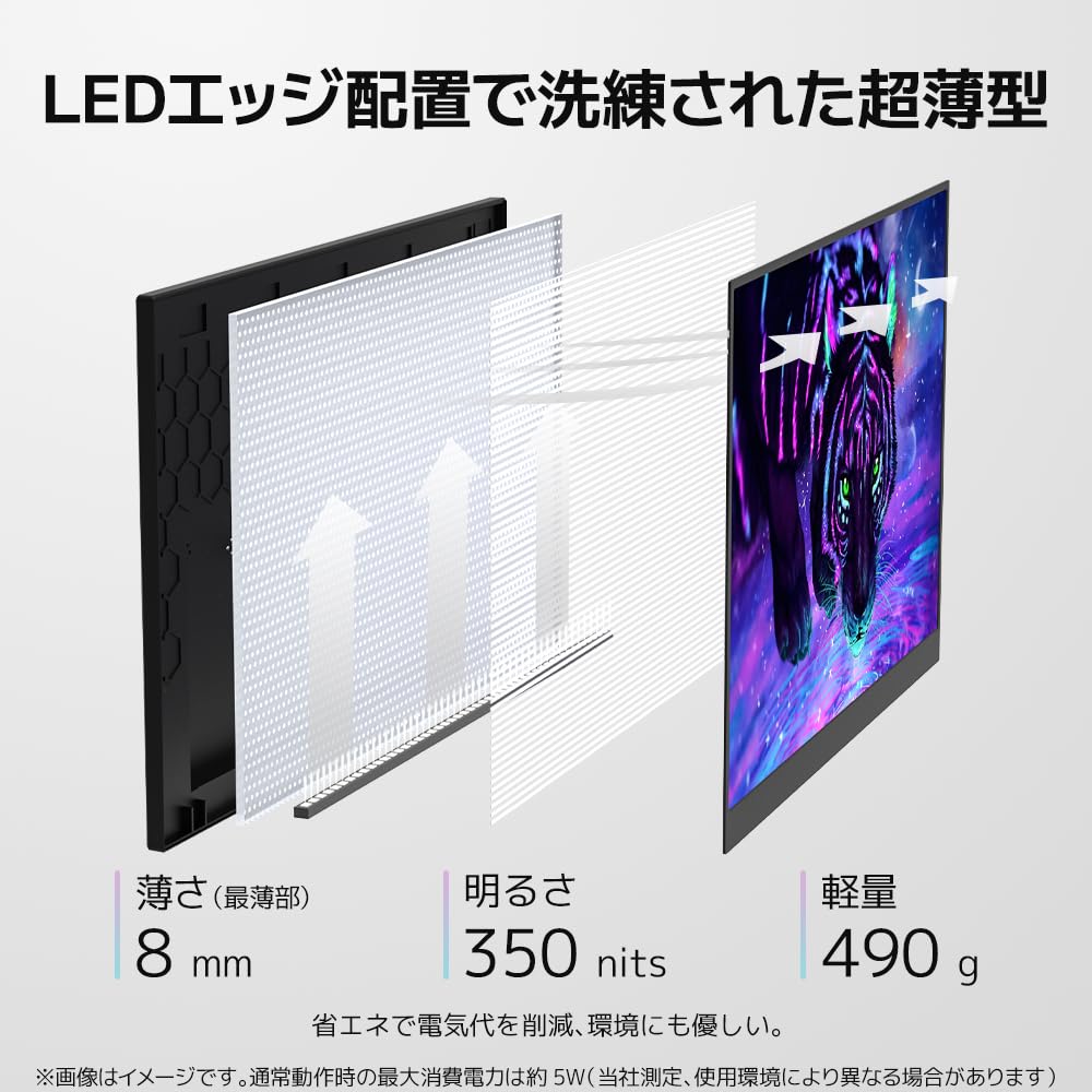 Upperizon Mobile Matte IPS FHD x sRGB Freestanding VESA Lightweight One Video One Mini HDMI Portable G-133S Monitor, 13.3-inch (1920 1200) 100%