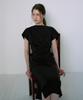 Lamerei Cap Sleeve Boat-Neck Dress[Lmbfspdr806]-Black