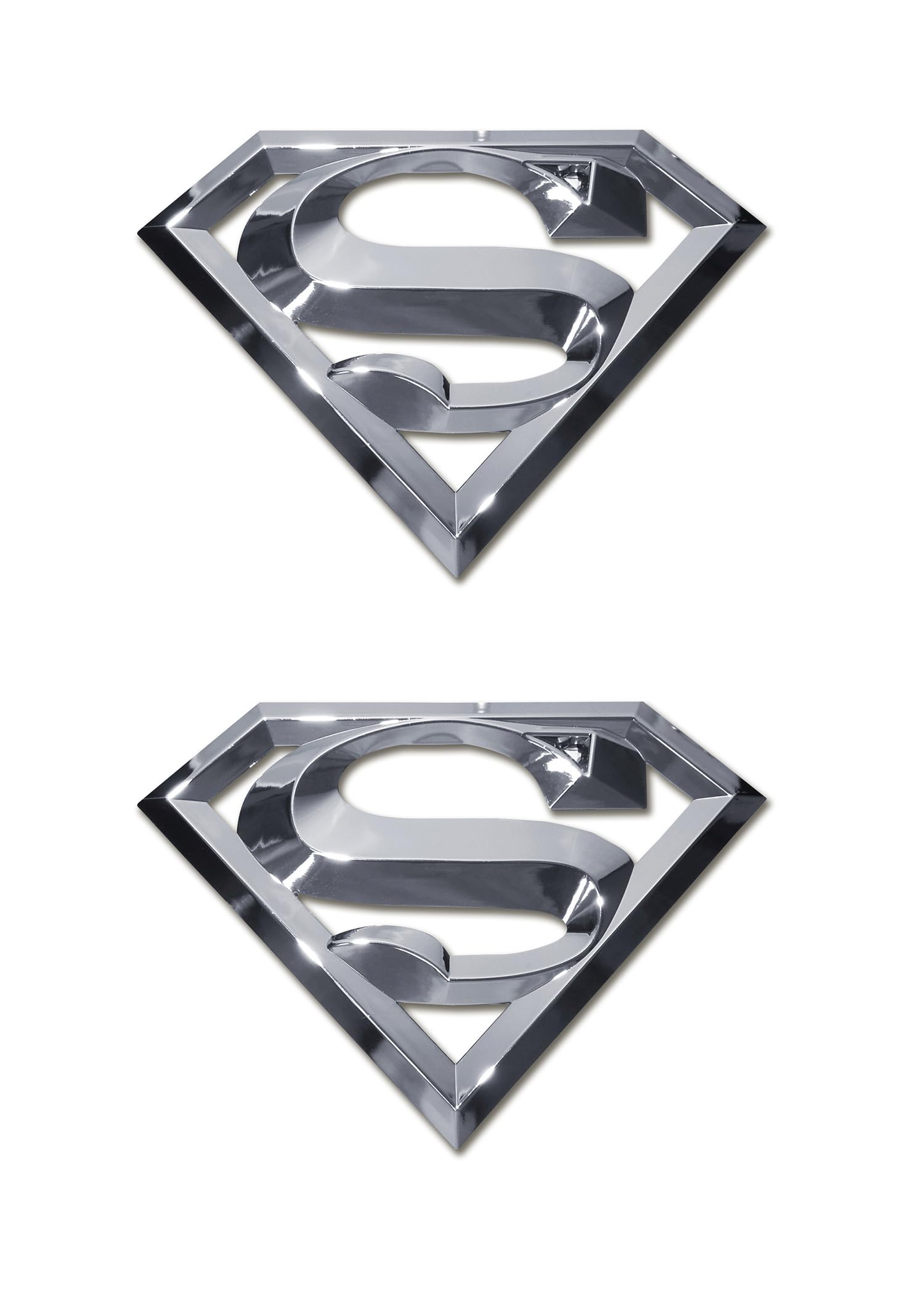 Elektroplate Officially Licensed Mini DC Comics Superman OEM Chrome Emblem for and Universal x Weather Resistant Pack of 2 Motorcycles, Watercraft,