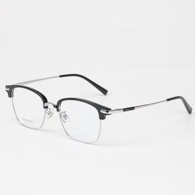 Men's Titanium Frame Eyewear, Retro & Trendy, Anti-Blue Light, Fits Large Faces, Prescription Lenses Compatible.