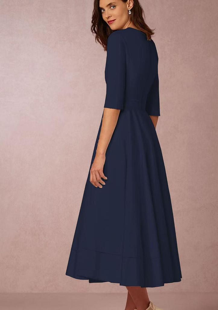 Summer European & American Style Women's Sexy Deep V Short Sleeve Dress - High-End Fashion