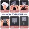 Large Sticky Hook Wall Hook Transparent Gold Seamless Stainless Steel Hook