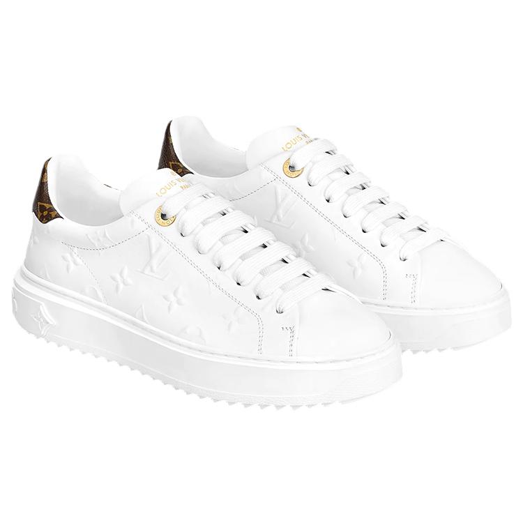 LOUIS VUITTON Time Out Sneakers 'White With White Monogram' Women's 1A9HBT