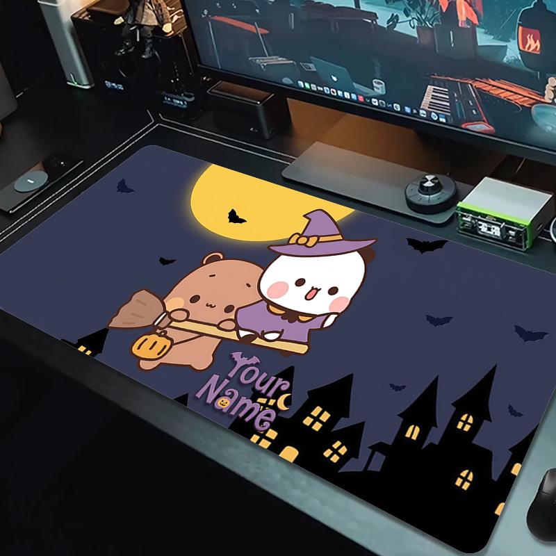 Peache Goma Custom Name Large Size Mouse Pad Large Gaming Table Cushion Non-slip Laptop Tablet Big Mousepad XXL Mat Mini PC Playmat With Lock Edge