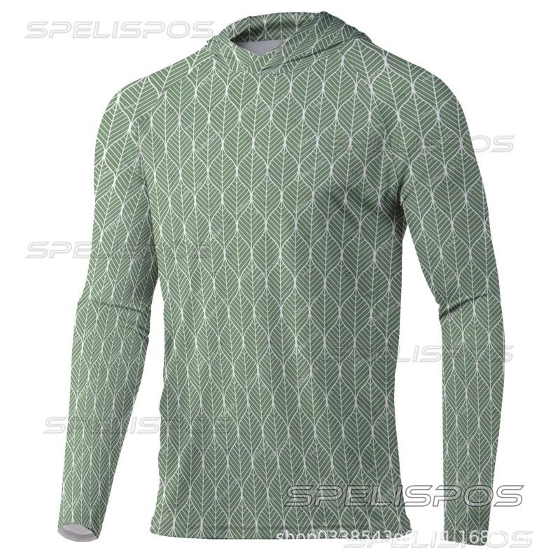 Mens Quick-Dry UV Protection Long Sleeve Fishing Hoodie Outdoor Summer Activities Cycling Jersey Style