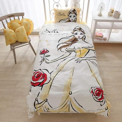 דיסני היפה והחיה בל 3 חלקים סט כיסוי שמיכה ציפיות לכריות סדינים כיסוי שמיכה למיטות וספות יחיד SB-118