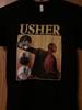 Usher - Black Shirt Featuring 4 Images Of Usher - M - Canvas