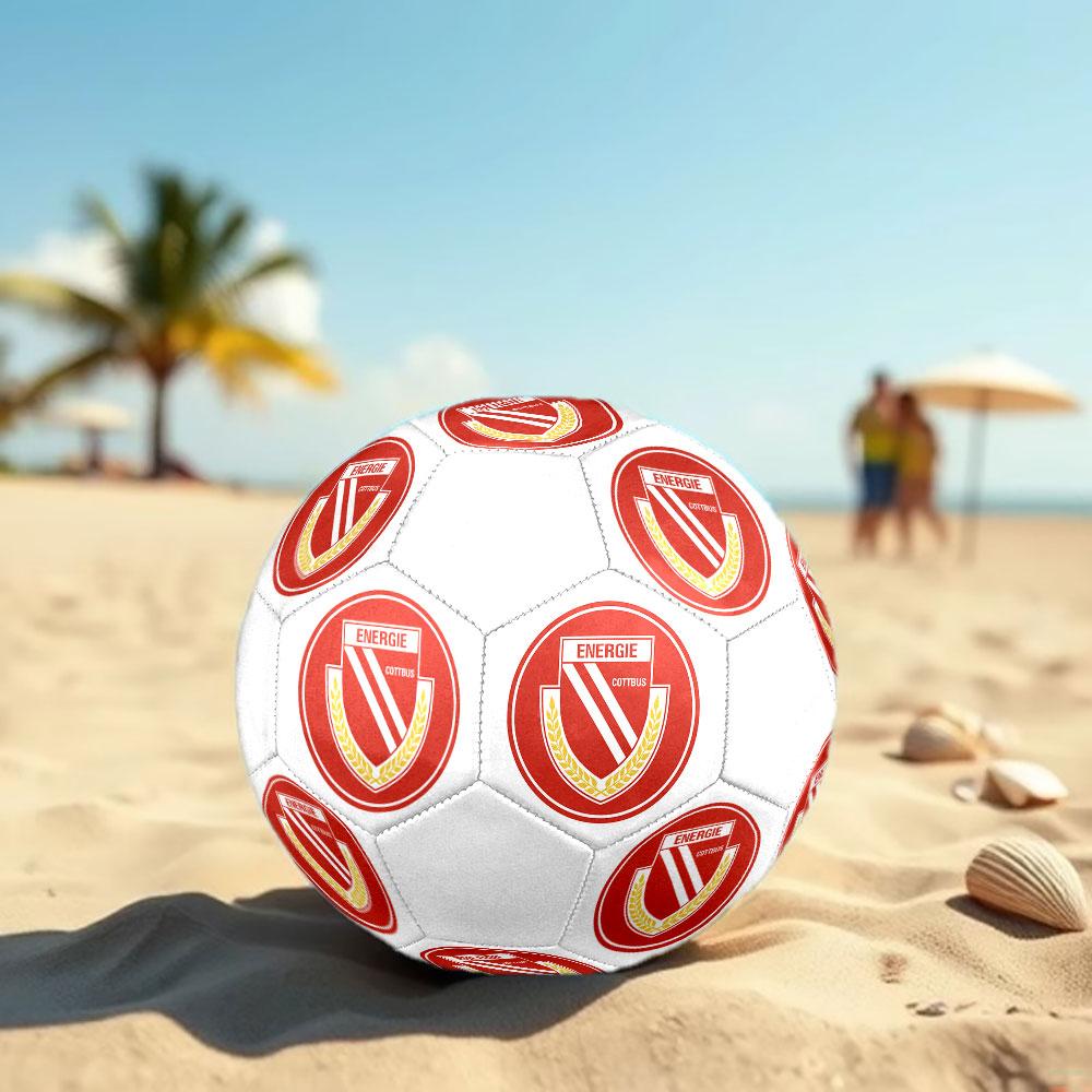 Energie Cottbus Logo Size 5 Soccer Ball, Machine-Stitched PVC, Durable & High Bounce, All Ages Fit, Fan Merchandise, Matches & Outdoor Use.