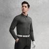 FILA Golf Series Fashion Versatile Sports Comfortable Knitted Long Sleeve Polo Shirt Men tops Gray A11M615214FMG