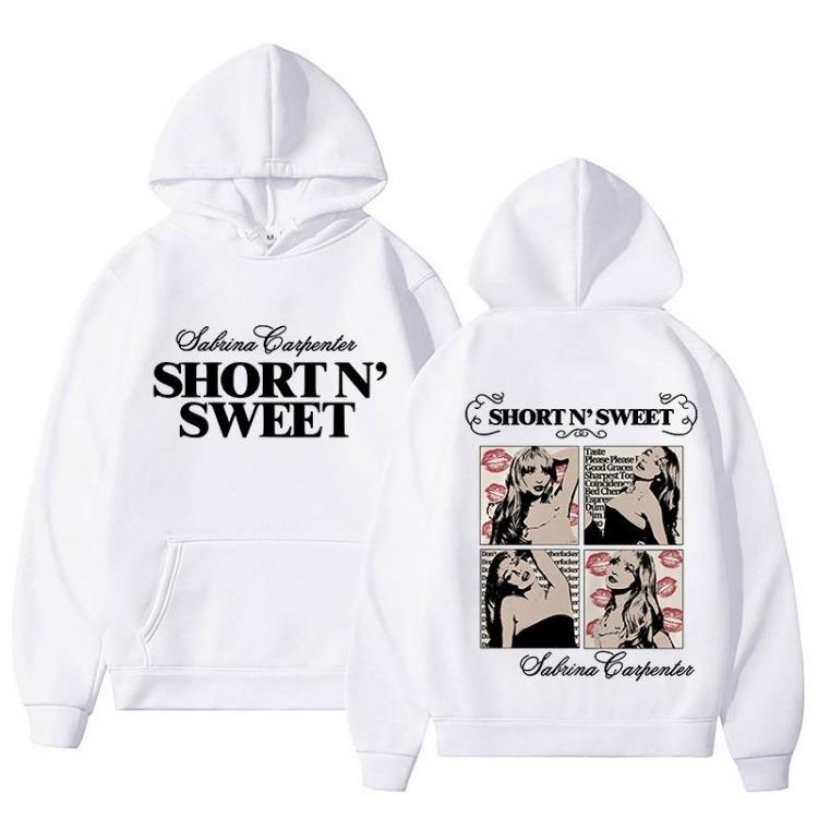 Felpa Sabrina Carpenter Short N Sweet Unisex Streetwear Casual Estetica Harajuku Felpe con Cappuccio per Uomo