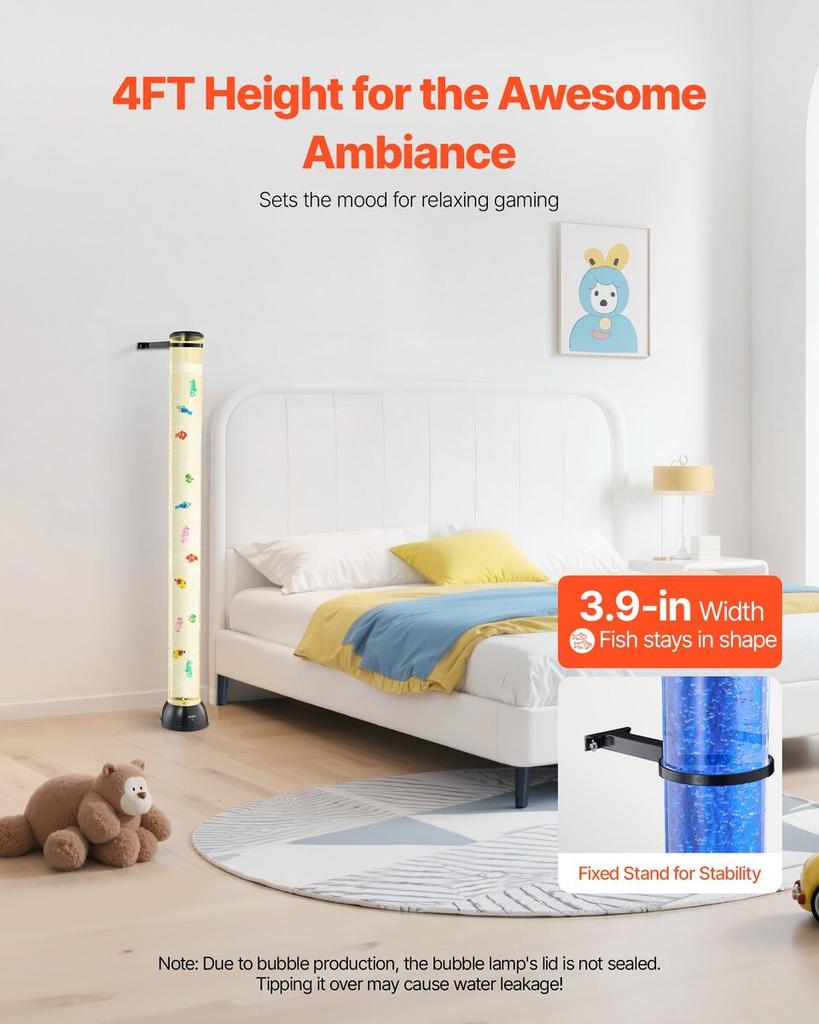 Blasensäulenlampe 16 Farben 120 cm Sensorisches Aquarium-Lampe zur Entlastung Beruhigend