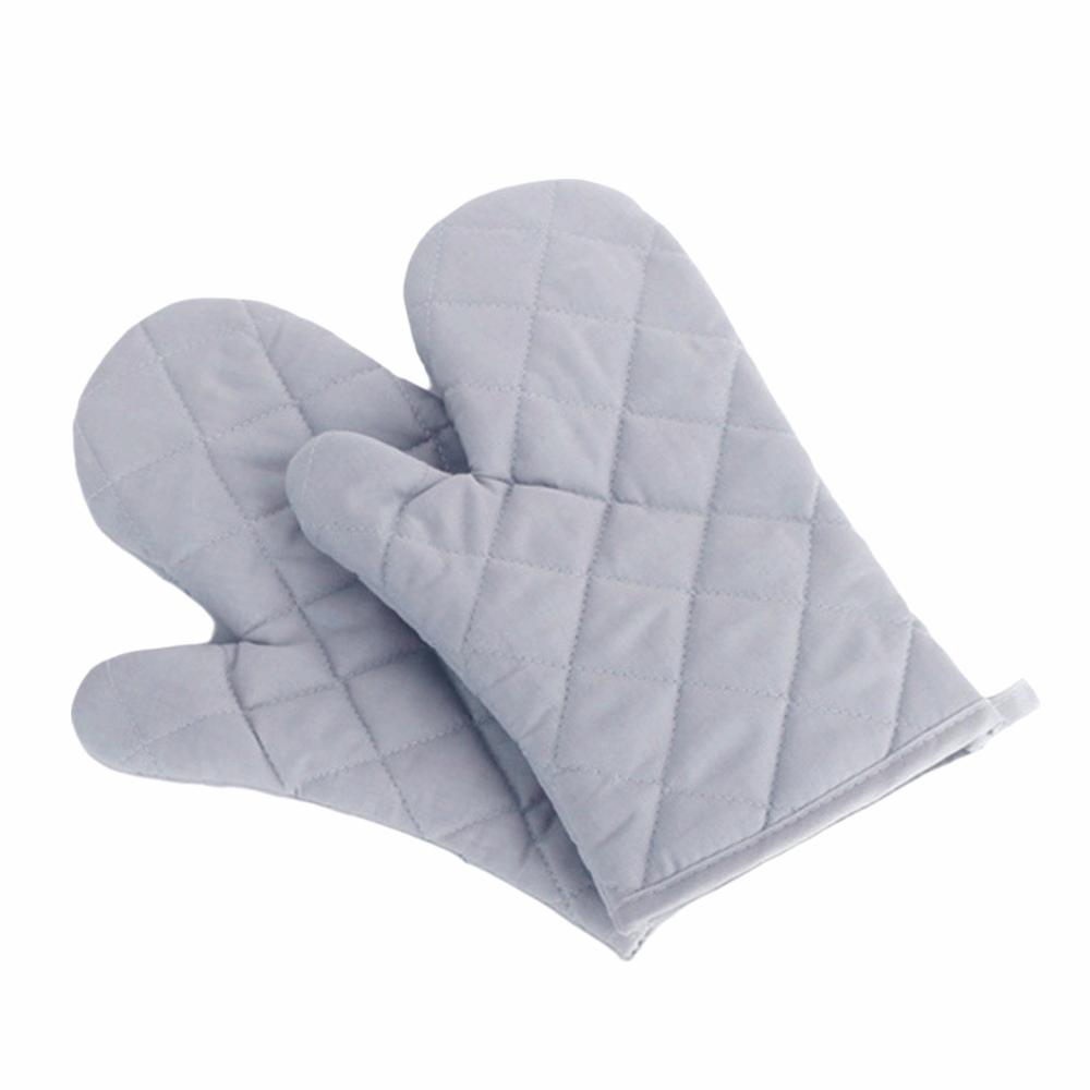 Quilted Cotton Oven Mitts Heat Resistant Anti-Scalding Microwave Oven Gloves Non-Slip Hanging BBQ Baking Gloves Kitchen Cooking