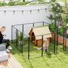 12-Panel Solid Dog Playpen with Doors, for Large Dogs, 100cm Tall, Black
