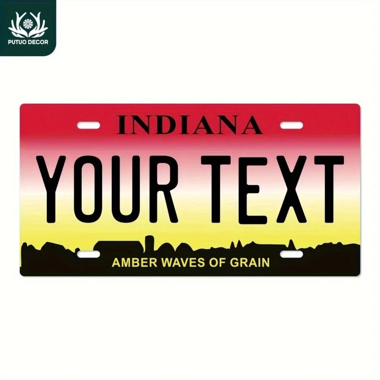 

1pc Custom Vintage Tin Sign Indiana Golden Wheat Wave Retro Metal Plate for Home Bar Garage Wall Decor білий