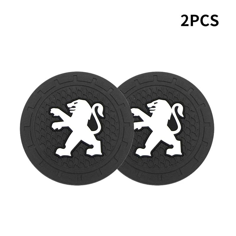 

2026 Hot Car Sticker 1/2pc Non-slip Car Water Cup Pad Diamond Rhinestone Rubber Mat For Peugeot 206 208 306 307 308 407 408 508