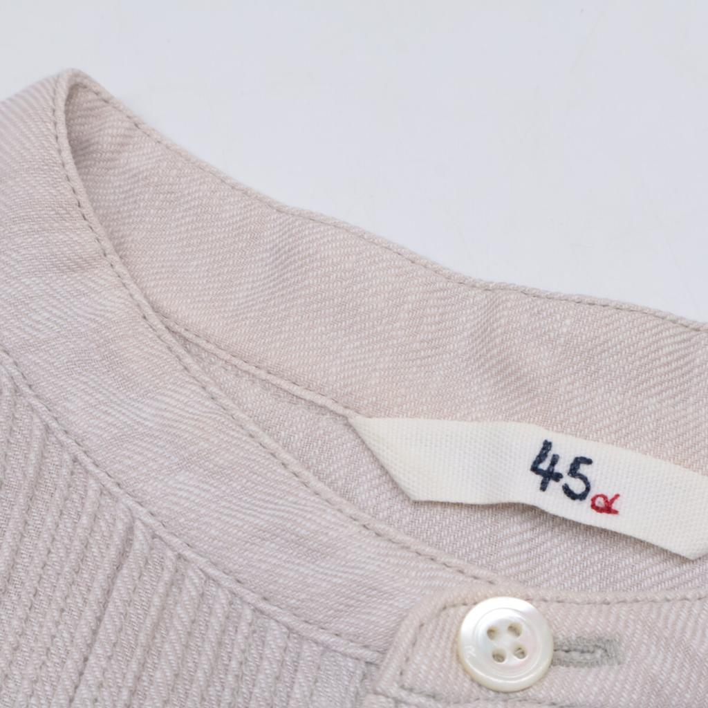 45R 5093050 Beige Cotton Pin-Tuck Pullover Shirt tops 0 beigeUsed