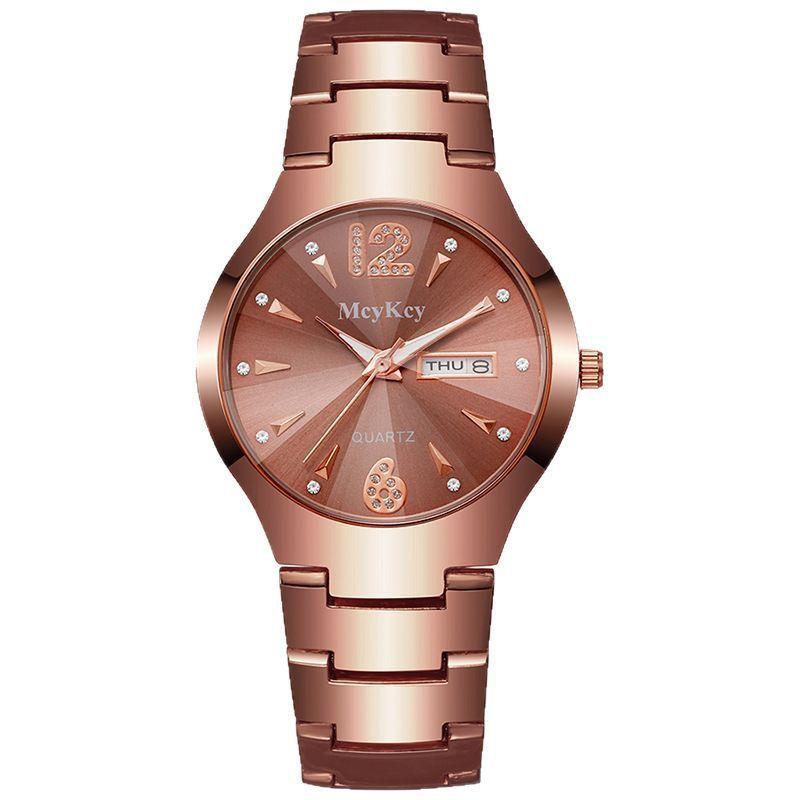 Tungsten Steel Mens Quartz Watch With Calendar Waterproof For Business Use