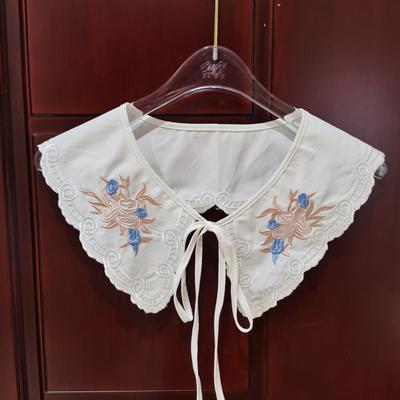 New Collar Insignia Women's Lace Collar Organza Embroidery Lace Up Shawl Bow Fake Collar Cloak Fake False Collars
