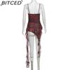 BITCED Spring Women's Solid-Colour Slim-Fit Streetwear Halter-Neck Backless Printed Top