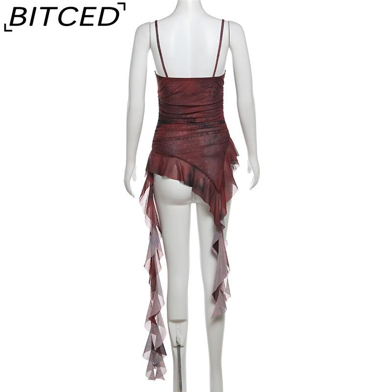 BITCED Spring Women's Solid-Colour Slim-Fit Streetwear Halter-Neck Backless Printed Top