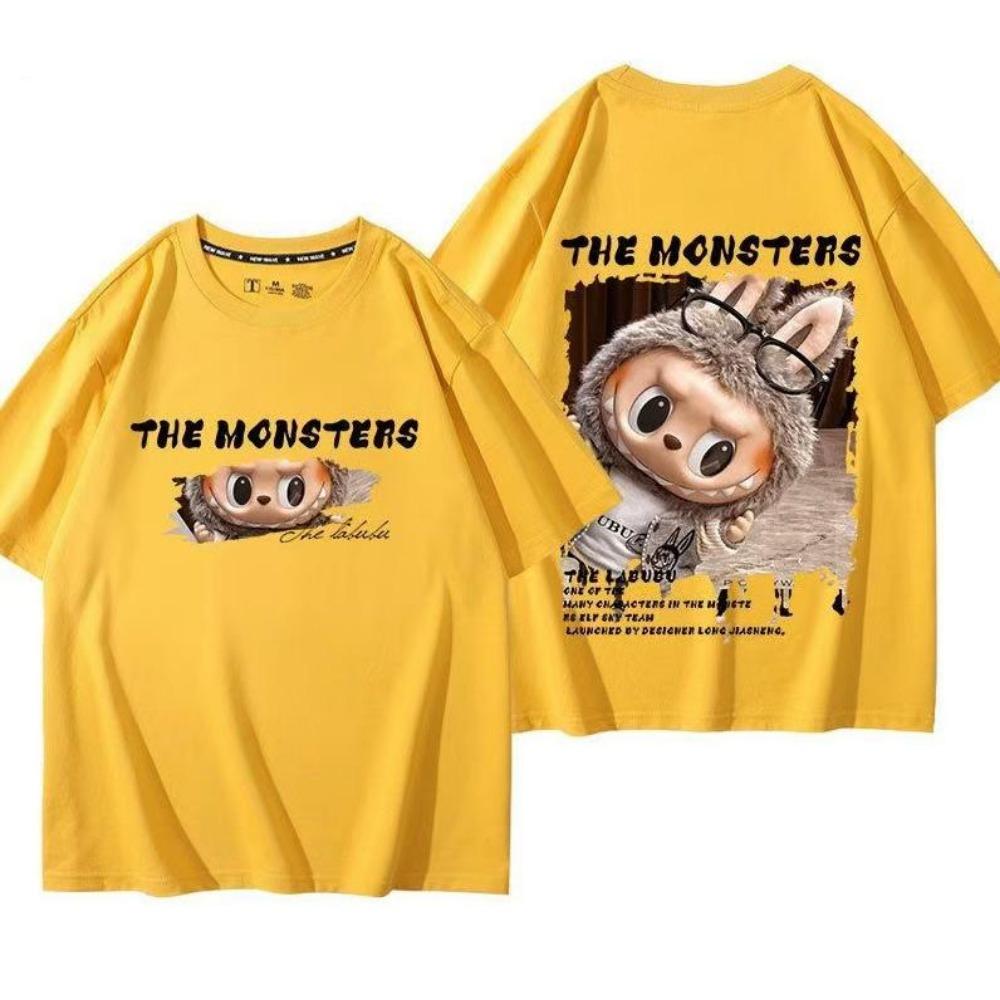 

Футболка с граффити-принтом LABUBU, новая 2025, модная, универсальная, повседневная одежда XXL