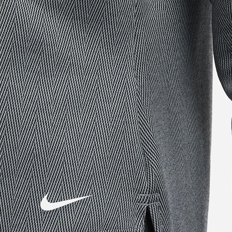 Nike Solid Color Logo Half-Zip Knit Top Women Tops Smoke-Gray DD6573-010