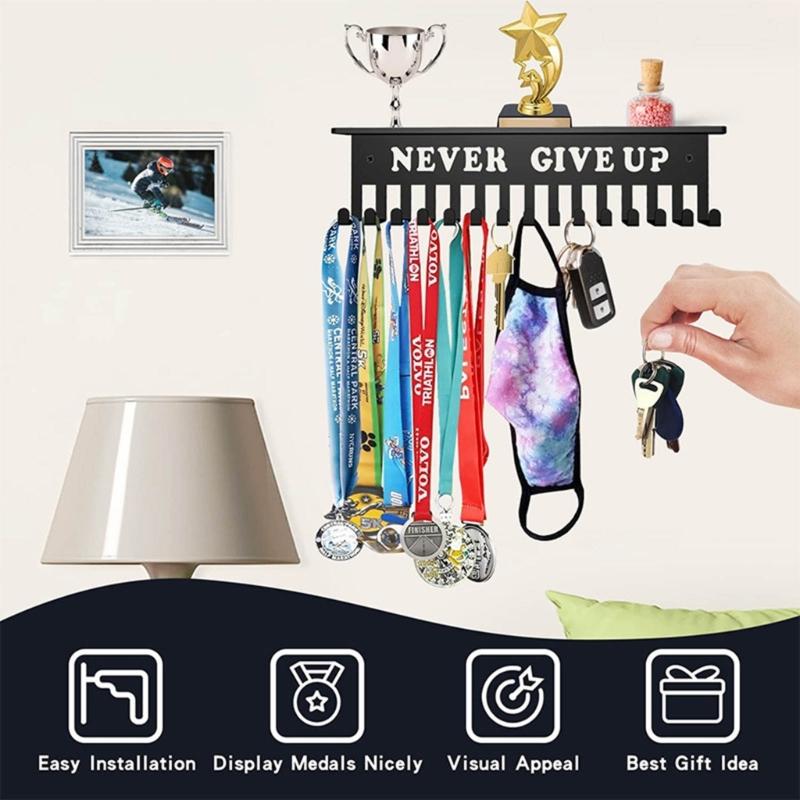 Sports Medal Display Rack Medal Holder Trophies Rack Medal Hanger Medal Display Shelf Alloy Material for Medal Trophies
