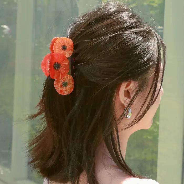 26SS New Product _Trio Poppies Hair Claw