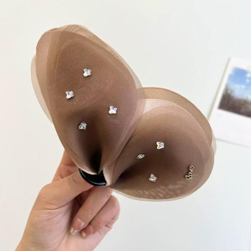 

Корейский стиль Шифоновая бабочка Сверкающий бриллиант Большая заколка-акула Головной убор для женщин Простой темперамент Заколка-акула для волос