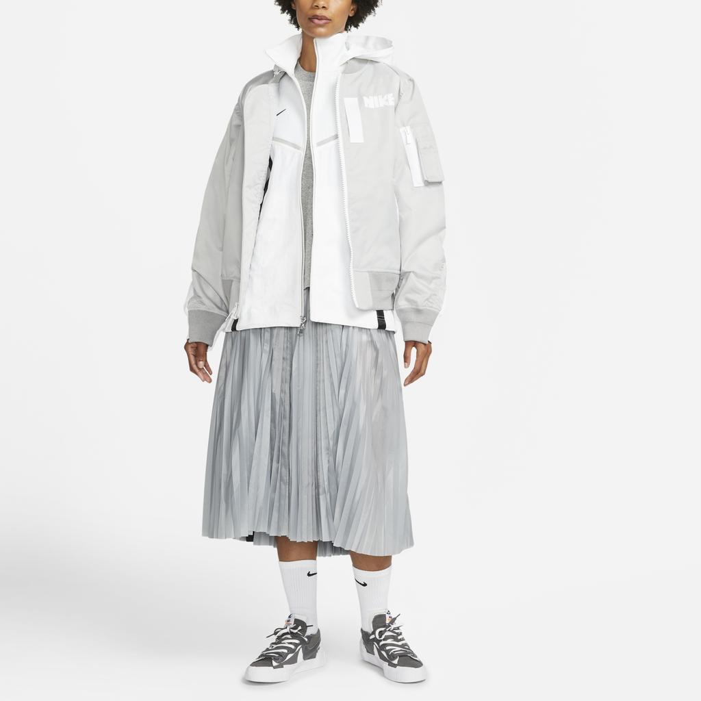 (WMNS) Nike X Sacai Layered Bomber Jacket 'Grey Fog' Women's CV5686-097