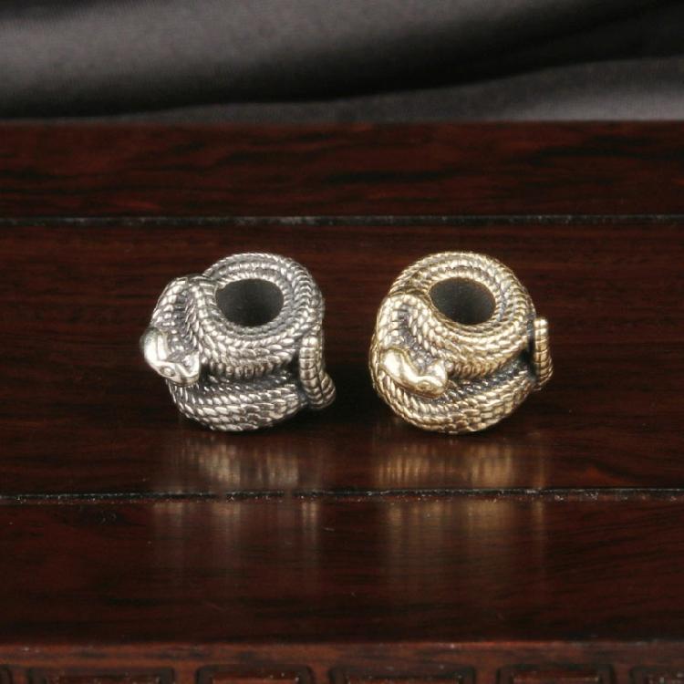 3Pcs Light Weight Snake Shape Metal Beads Metal Hanging Charm Paracord Beads Bracelets Lanyard Pendants Accessories