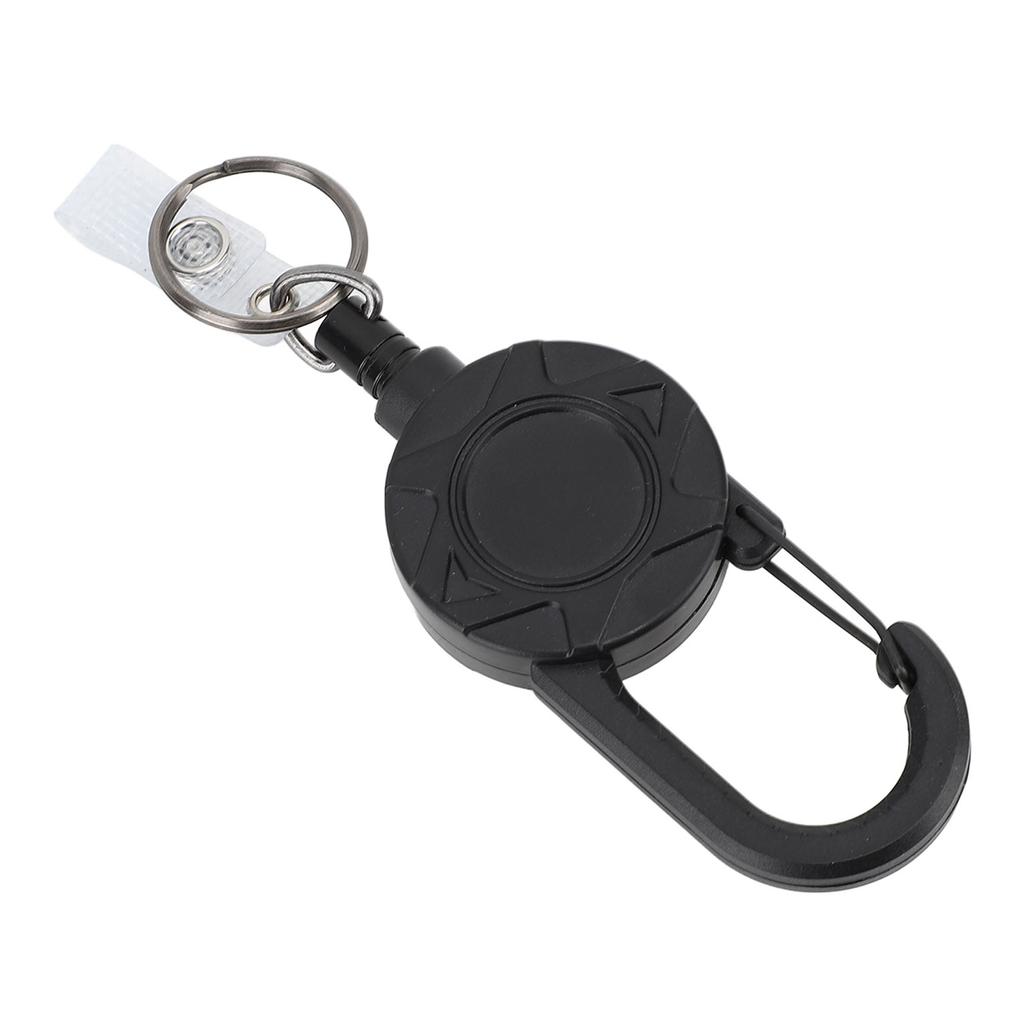 Retractable Keychain Stainless Steel Wire and ABS Magnetic Good Load Bearing 1mm Thick Multitool Buckle Badge Holder