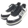 Excellent Low Cut Sneakers 4G Logo Black White Patent Leather Mens 44 Used