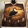 1PC Bird Painting Print FlAannel Blanket, High Quality Comfortable for All Seasons, Home Decor, Warmth and Comfort