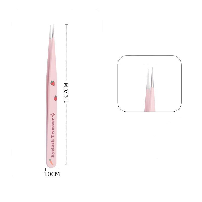 

1Pcs False Eyelash Tweezers Stainless Steel Anti-static Curved Strip 3D Lashes Extension Tweezer Makeup Tools