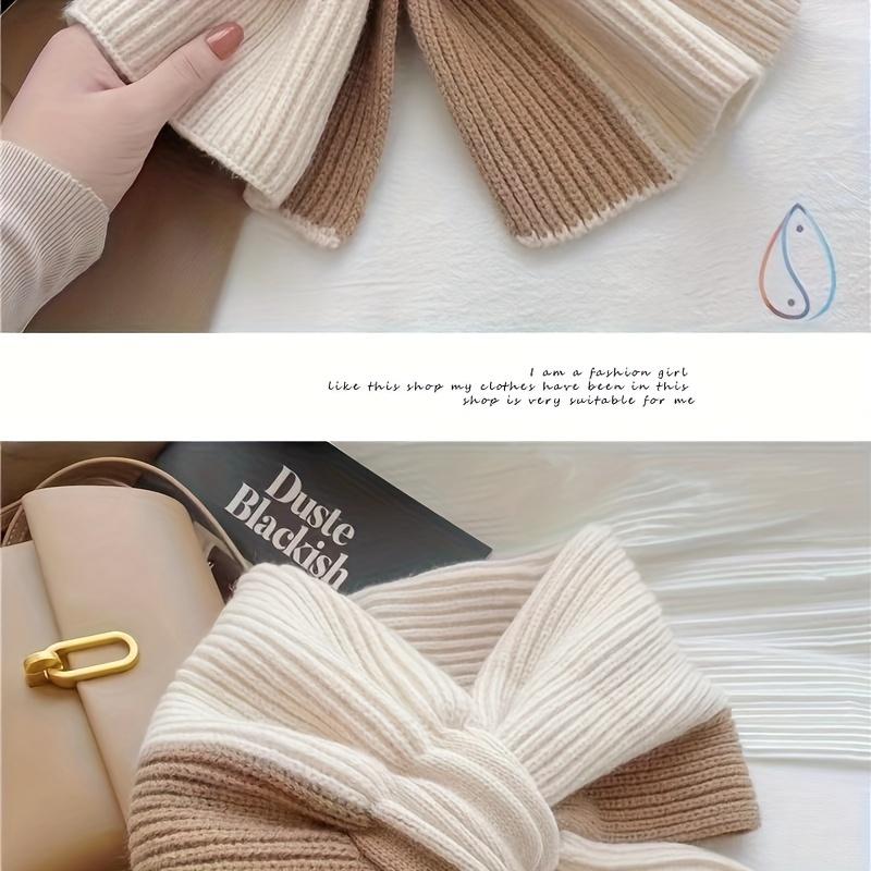 Bufandas elegantes y cálidas para hombres y mujeres en invierno, diseño de cuello perezoso con punto cruzado, colores de retazos