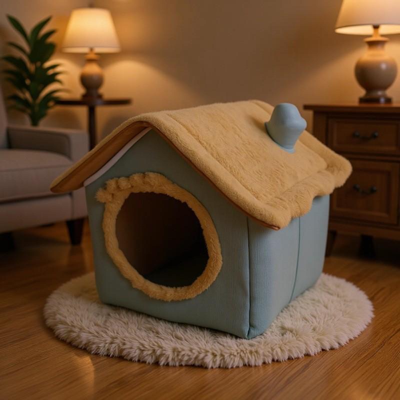 

Removable & Washable All-Season Pet House Bed for Cats & Small Dogs