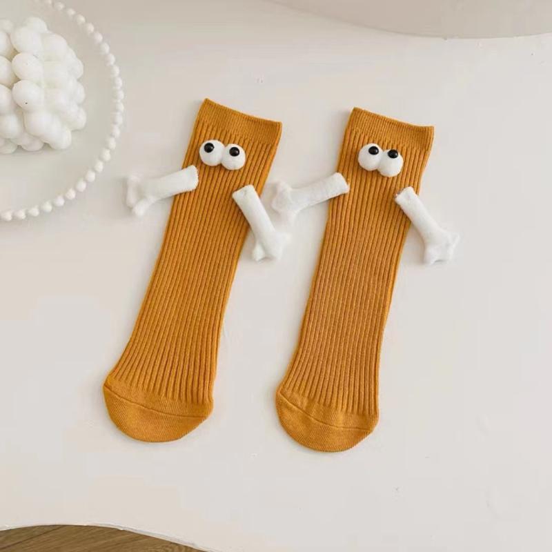 

Летние хлопковые милые носки с магнитной тягой, детские носки, летние однотонные носки среднего размера, семейные носки, носки для девочек оранжевый